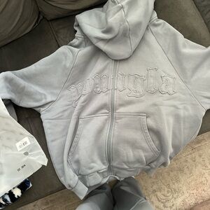 YoungLA Blue Zip-Up Hoodie